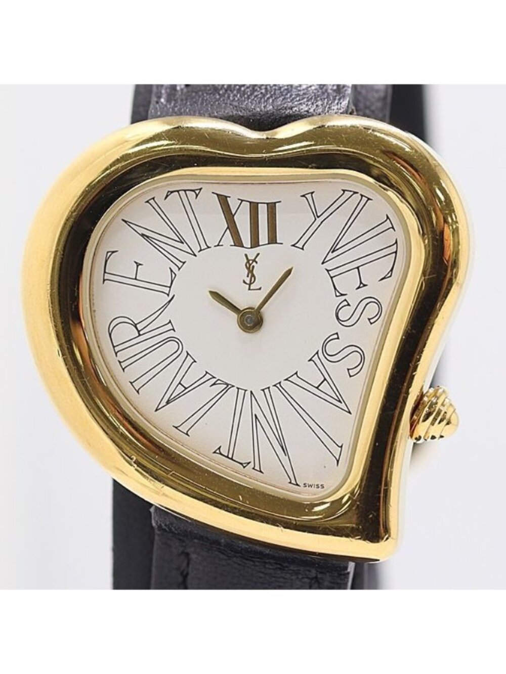Saint Laurent Heart Motif White Dial Watch